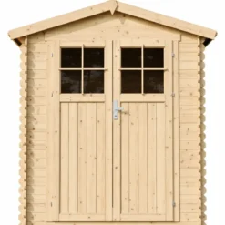 Casetta da Giardino in Legno 180x180 Doppia Porta con Serratura Chiave