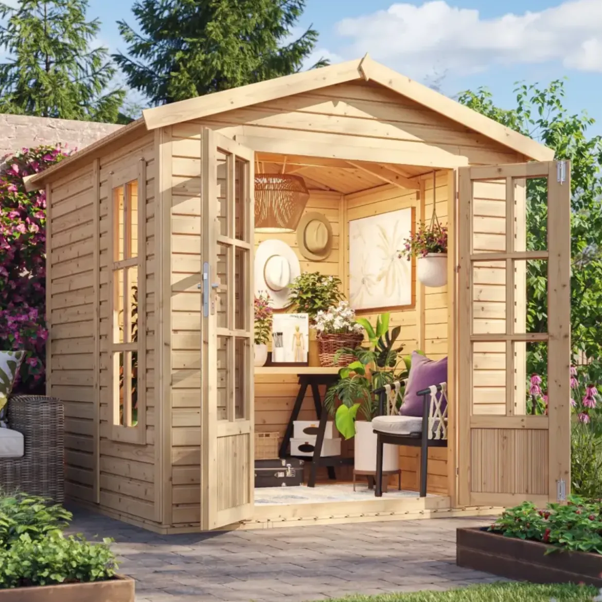 Casetta da Giardino in Legno 2x2 m 4 m2 con Pavimento e Tegole Nero