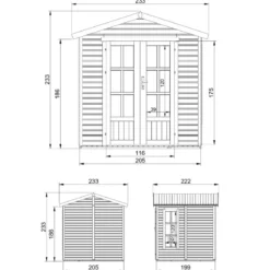 Casetta da Giardino in Legno 2x2 m 4 m2 con Pavimento e Tegole Nero