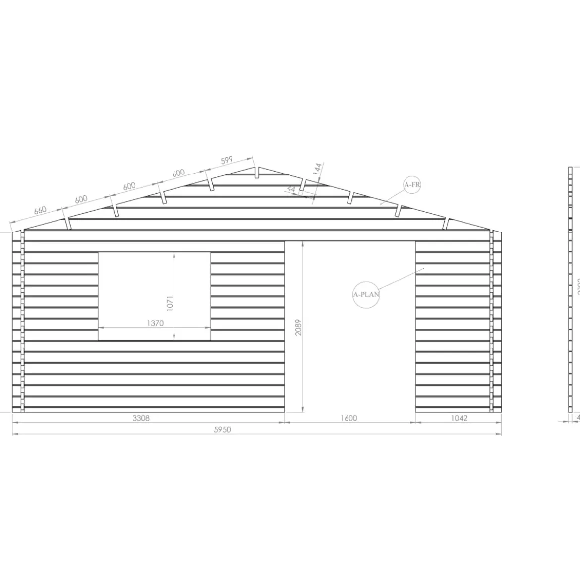 Casetta da Giardino 44 mm in Legno 6x6 infissi con doppio vetro