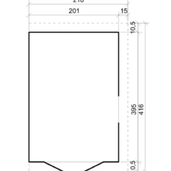 Casetta da Giardino 2x4 m in Legno 17 mm Addossata Aperta Doppia Porta