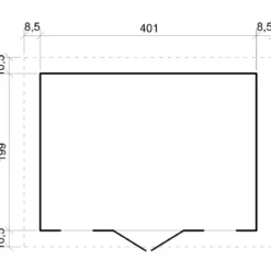 Casetta da Giardino 4x2 m Legno 17 mm Tetto OSB Doppia Porta Finestre