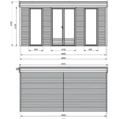 Casetta in Legno Abitabile 5x5 metri Parete Isolanti Porta Finestra da Giardino