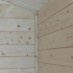 Casetta in Legno Addossata 218x130 cm con Porta Doppia e Pavimento
