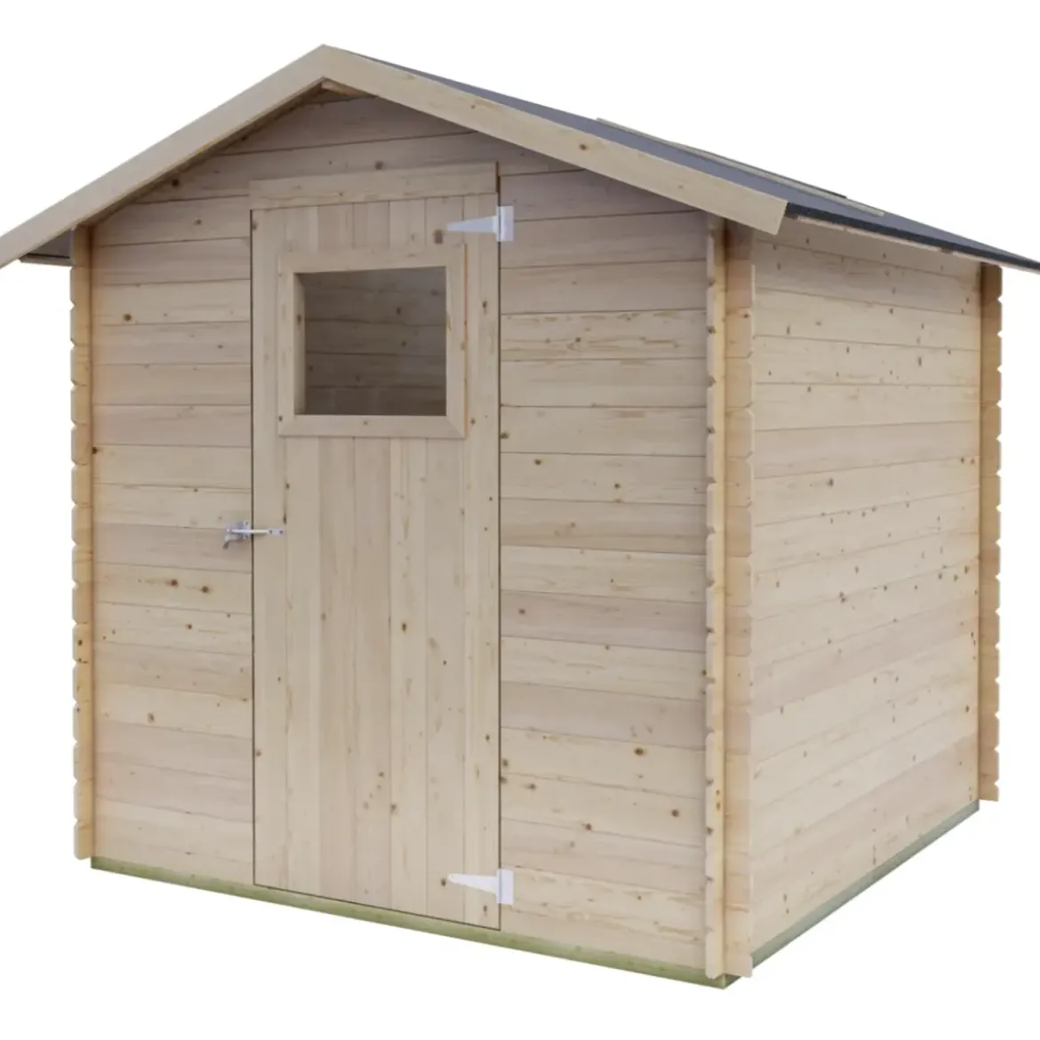 Casetta in Legno da Giardino Block House 2x2 m con Porta Finestrata