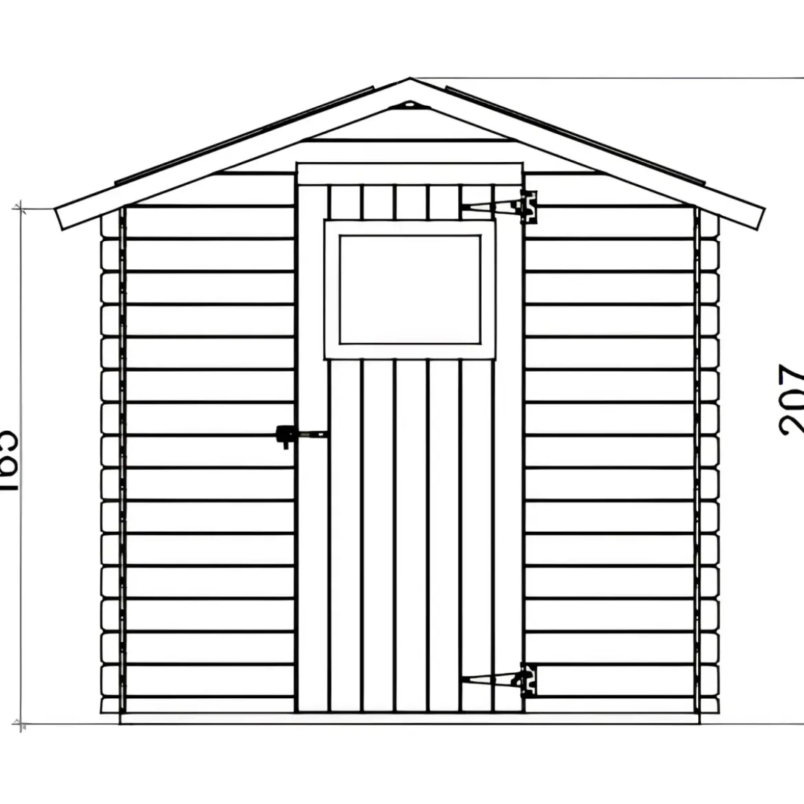 Casetta in Legno da Giardino Block House 2x2 m con Porta Finestrata