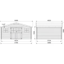 Casetta in Legno da Giardino 28mm 5x4 per Attrezzi Doppia Porta Finestre