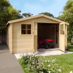 Casetta in Legno da Giardino 4x3 per Attrezzi Doppia Porta Block-House