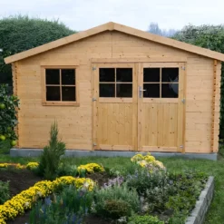 Casetta in Legno da Giardino 4x4 per Attrezzi Doppia Porta Block-House
