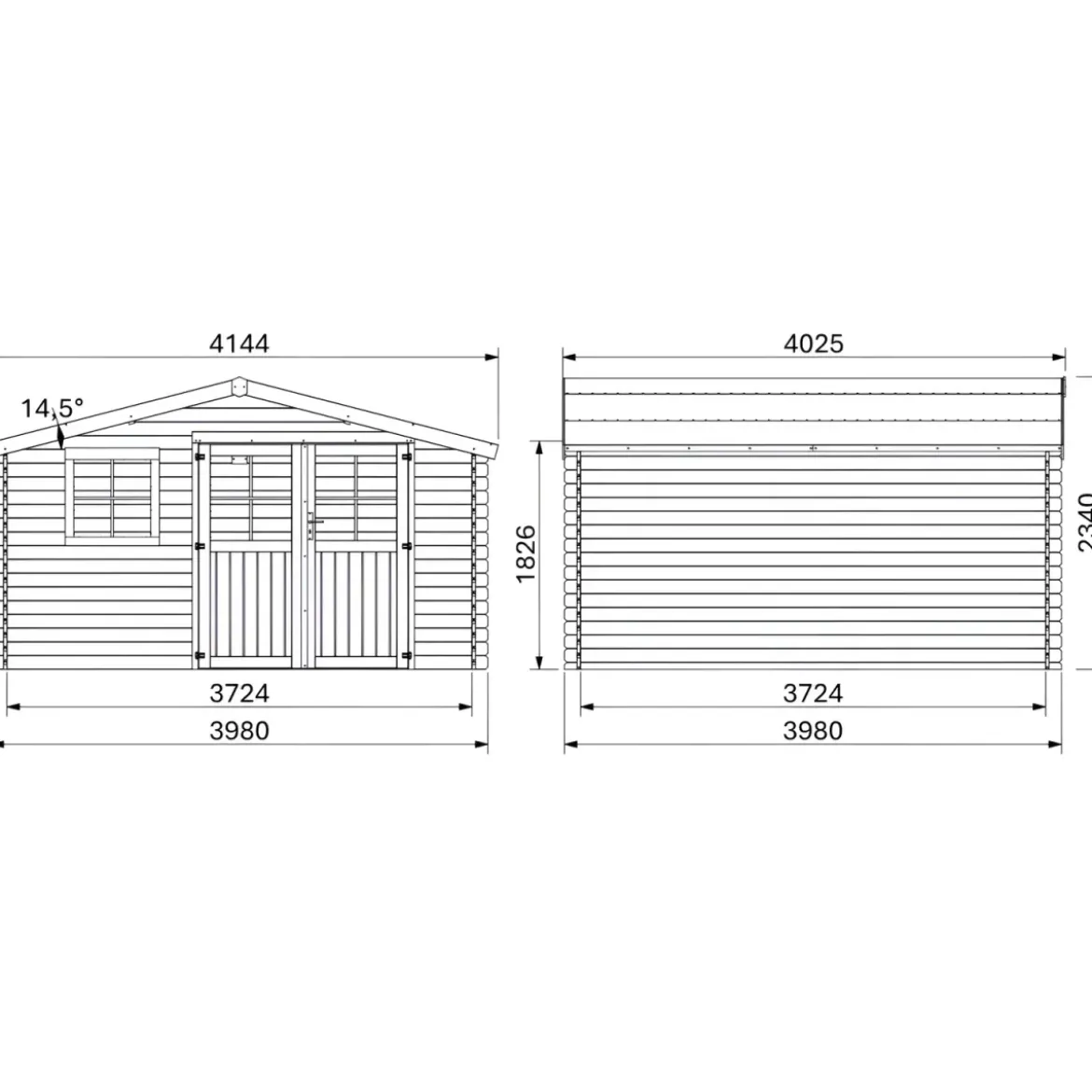 Casetta in Legno da Giardino 4x4 per Attrezzi Doppia Porta Block-House