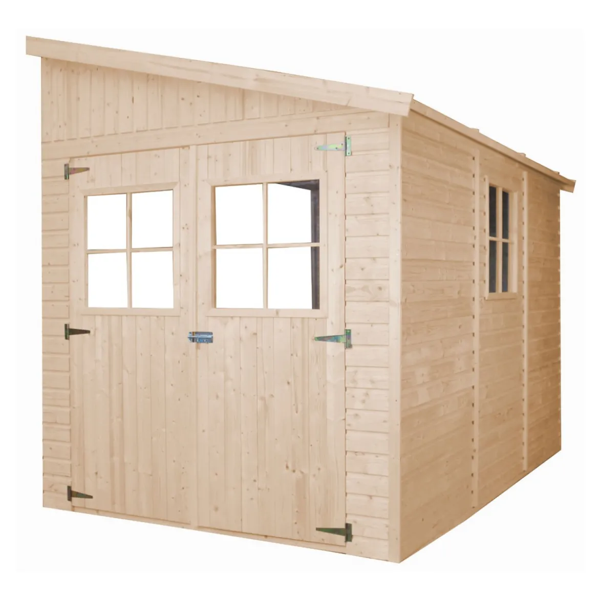 Casetta in Legno da Giardino 3x2 Addossata 3 Pareti con Pavimento
