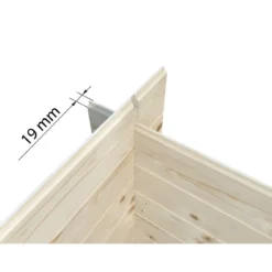 Casetta in Legno Grezzo 19 mm 176x176 cm Blockhouse Tetto in Perline