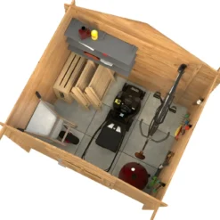 Casetta in Legno Impregnato 19 mm 206x176 cm Blockhouse Porta Vetrata