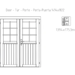 Casetta in Legno Impregnato 28 mm 296x200cm Blockhouse Doppia Porta