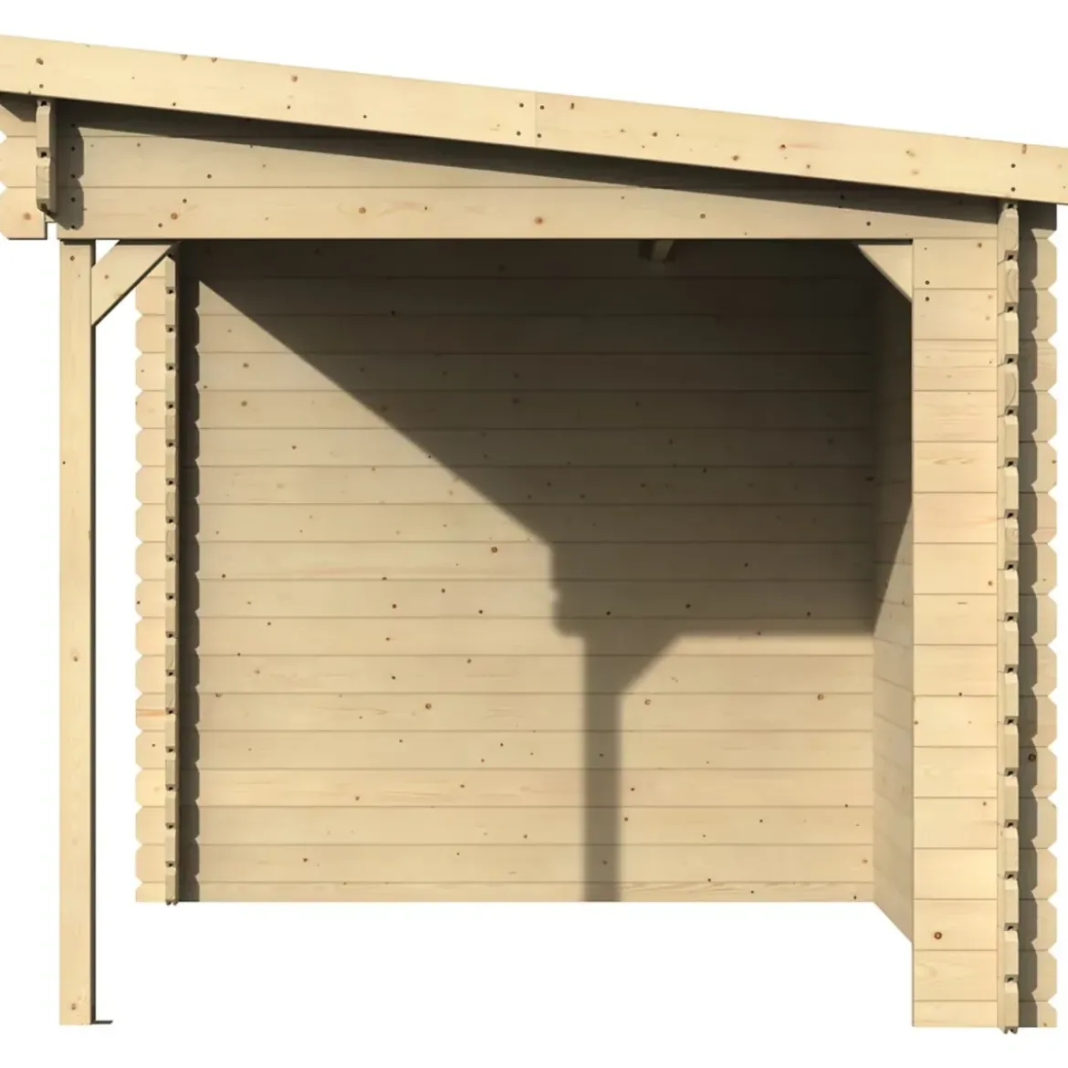 Casetta in Legno 28 mm con Portico 443x229 cm da Giardino Block House
