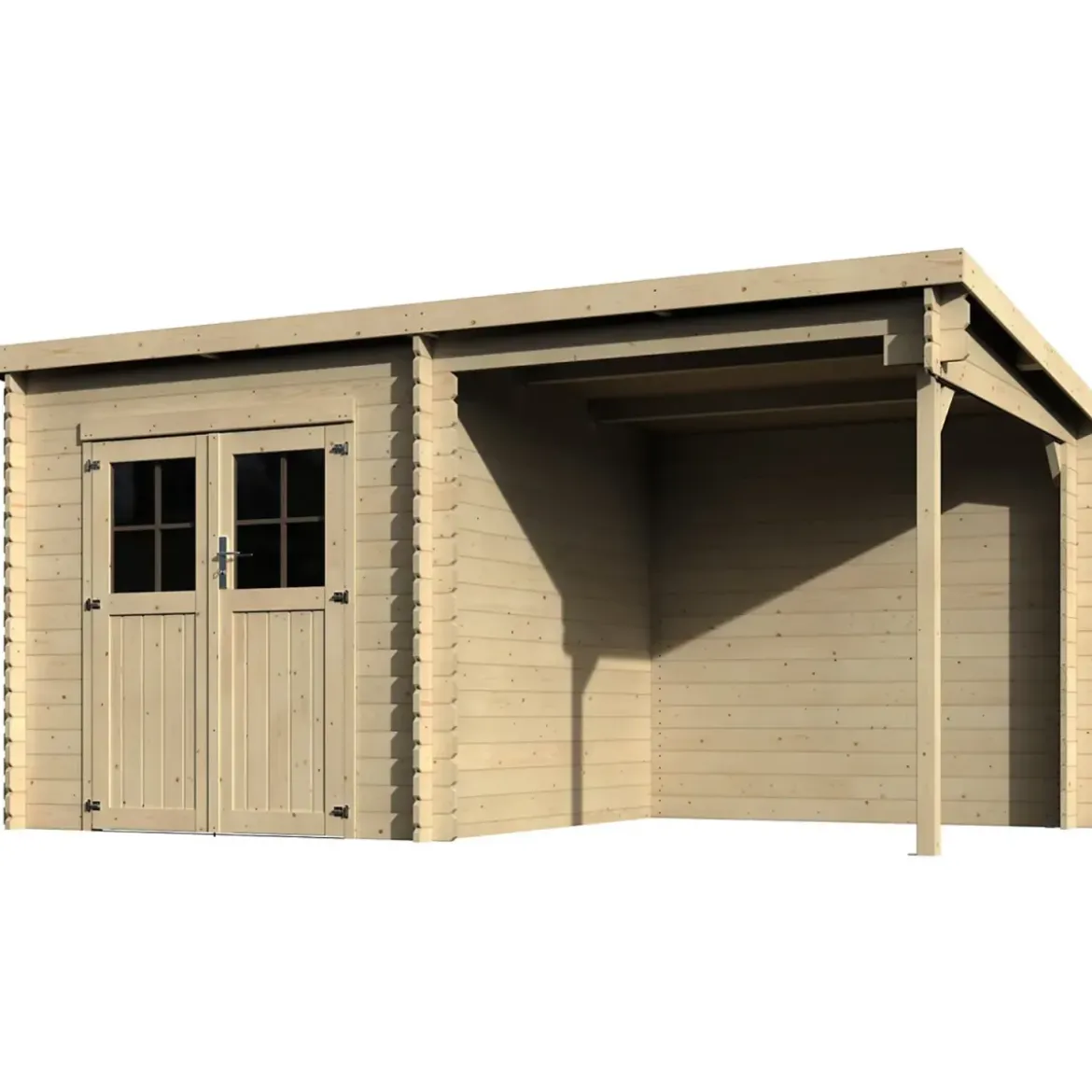 Casetta in Legno 28 mm con Portico 443x229 cm da Giardino Block House