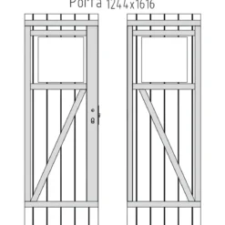 Casetta in Legno 19 mm 260x260 cm Blockhouse Tetto Perline Doppia Porta