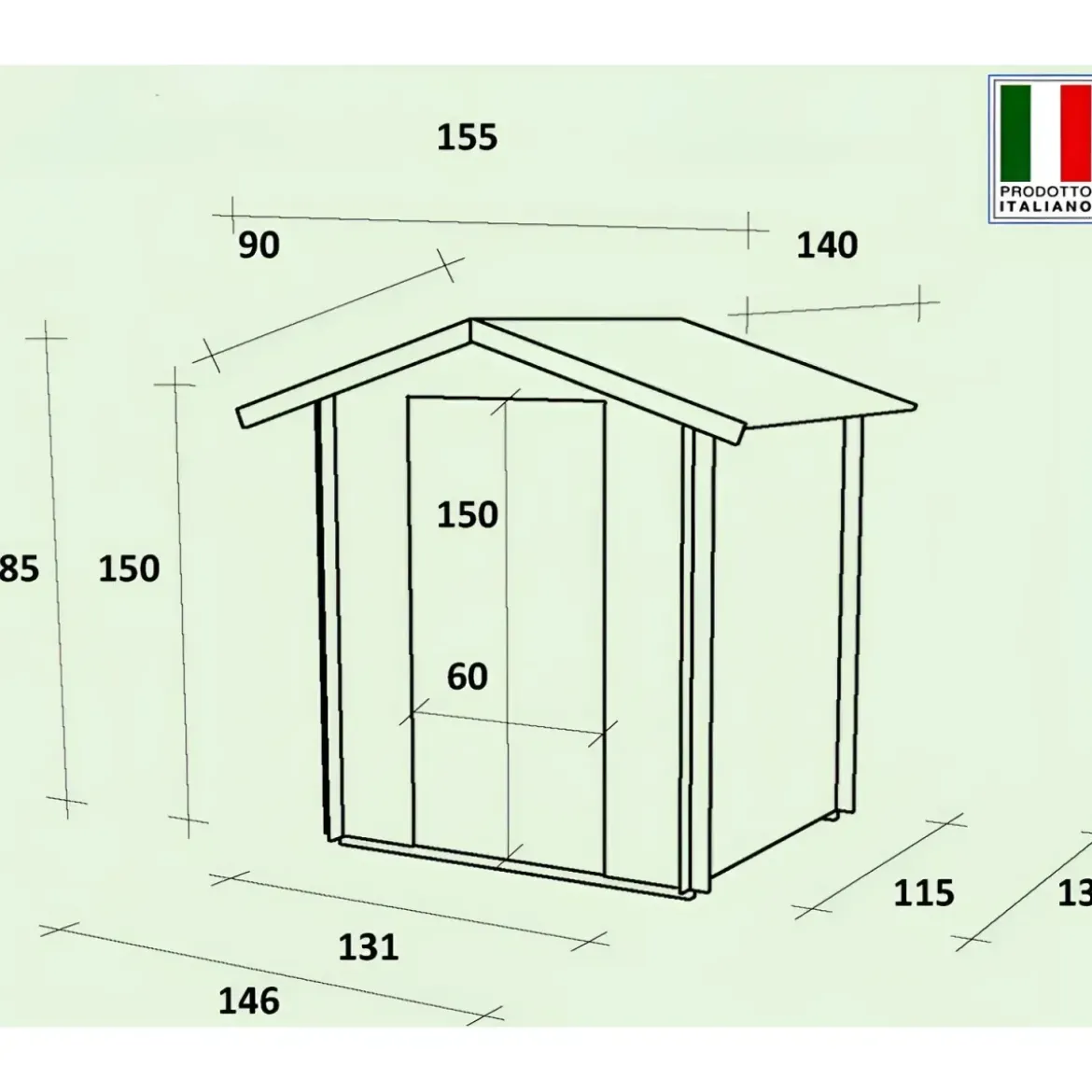 Casetta in Legno Piccola 1.5x1.3 con Pavimento Interno da Giardino