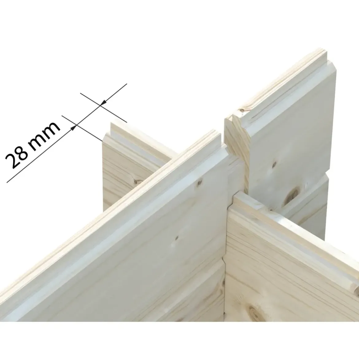 Casetta in Legno 380x320 cm Blockhouse 28 mm Doppia Porta Finestra