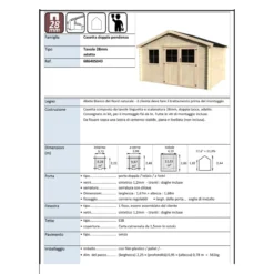 Casetta in Legno 4x2,5 mt con sistema Block House