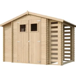 Casetta in Legno 328x206x218 cm Box Legnaia con Pavimento