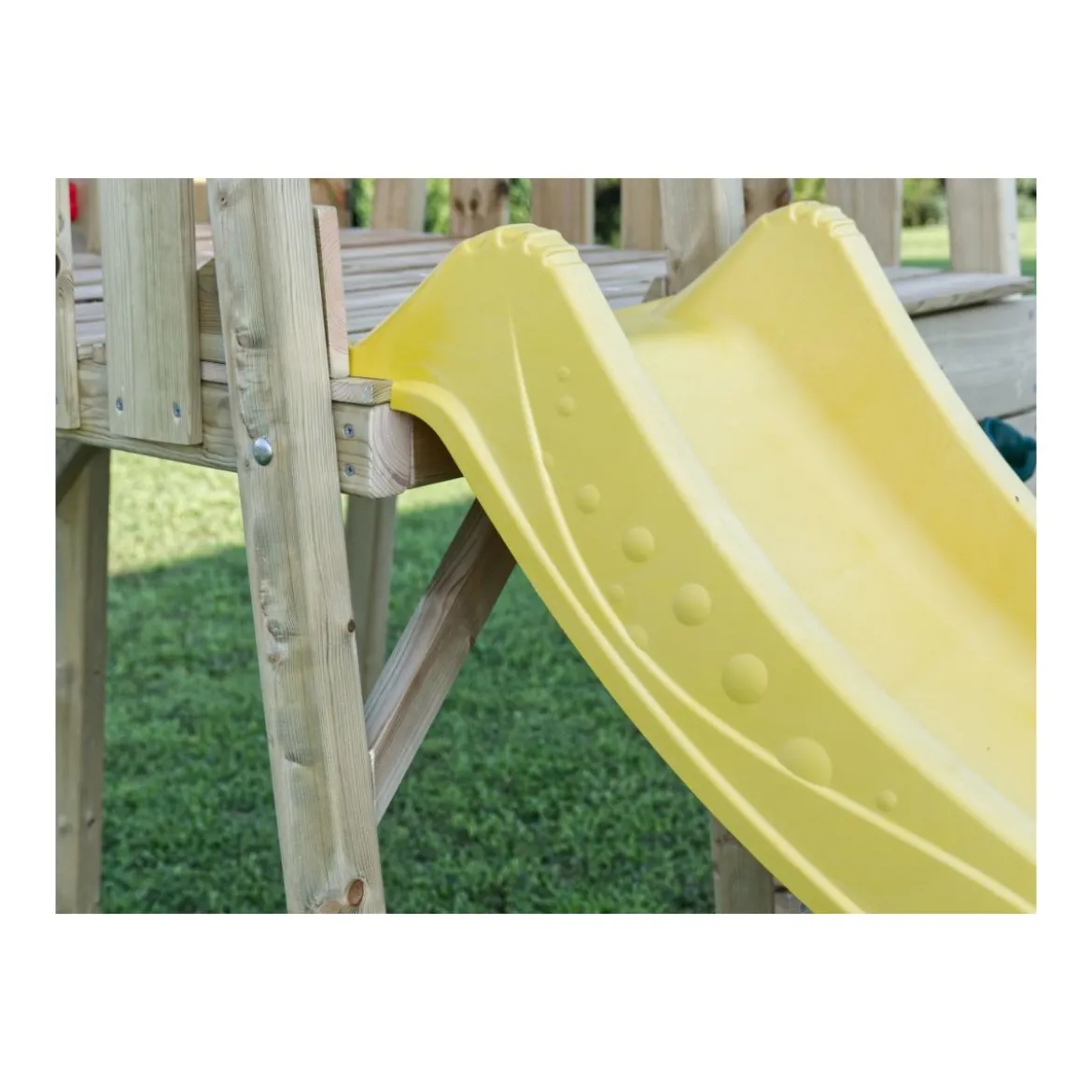 Casetta per Bambini in Legno da Giardino con Scivolo e altalena doppia