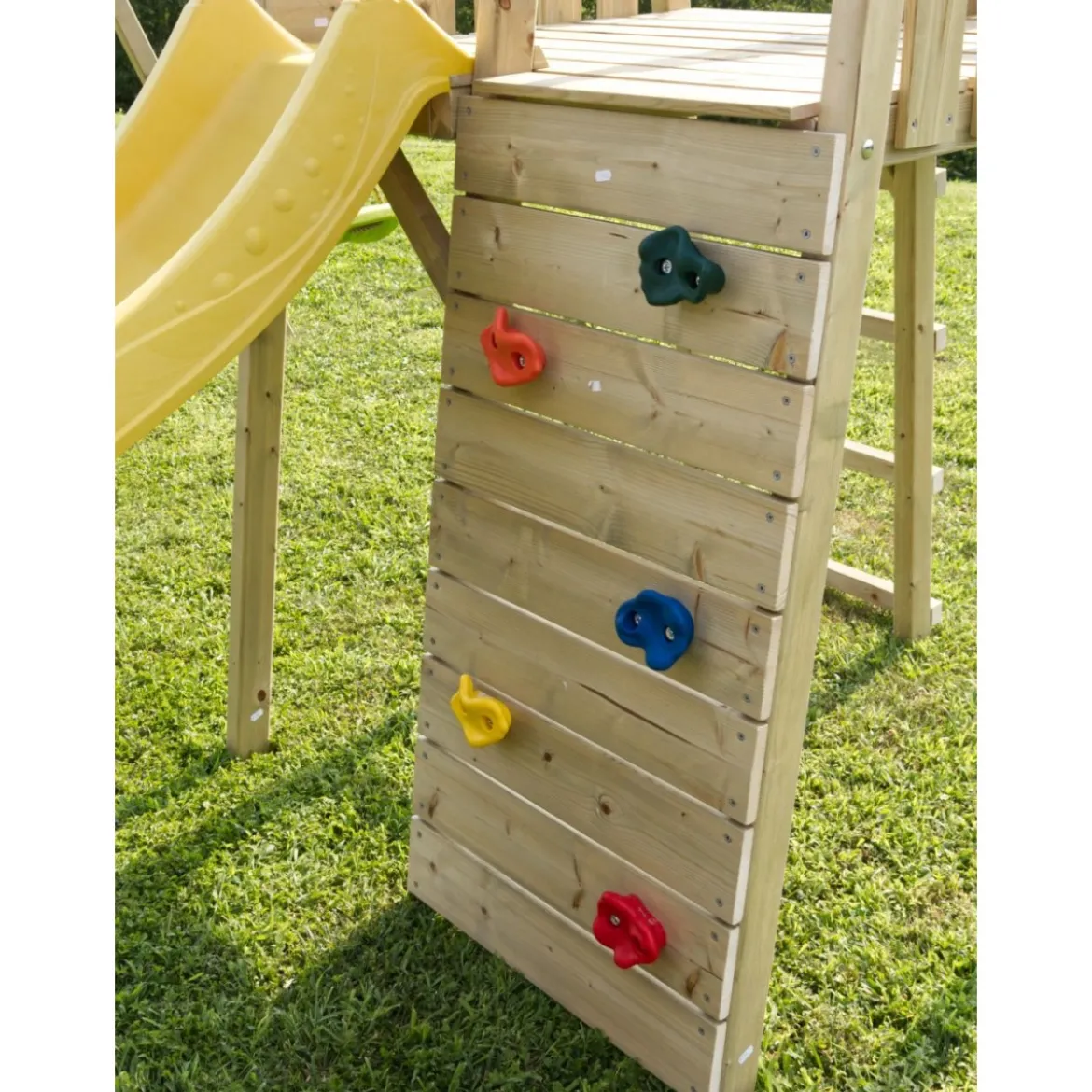 Casetta per Bambini in Legno da Giardino con Scivolo e altalena doppia