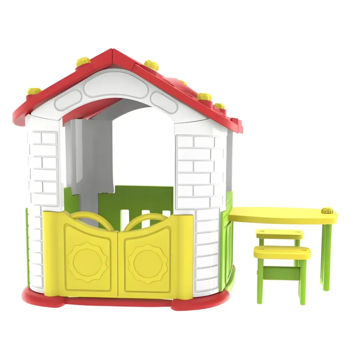 Casetta per Bambini Plastica 187x108x119 cm con Tavolo e Sedie Esterno