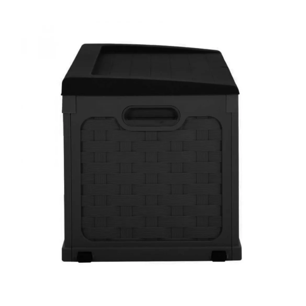 Cassapanca Baule in Plastica Rattan Antracite 116 x 56 x 58 cm