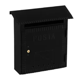Cassetta Postale Ferro Battuto 23x8x27 cm Nero da Parete per Esterni