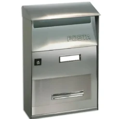 Cassetta Postale Inox da Esterno Anticorrosione con Tetto Antipioggia