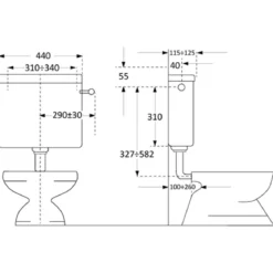 Cassetta WC Bagno Bianca a Muro a Zaino Bassa