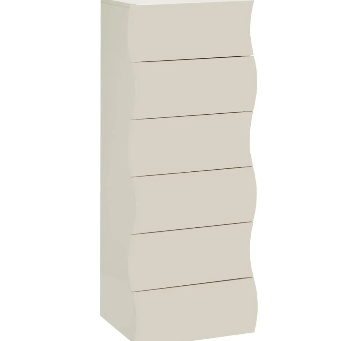 Cassettiera 6 Cassetti in Legno Beige Cachemire per Camera Ingresso