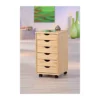 Cassettiera 40 cm 6 Cassetti con Ruote Legno Scrivania Ufficio Pino Cameretta