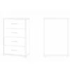 Cassettiera da Ufficio Como Bianco Nero Mobile 4 Cassetti Camera Legno