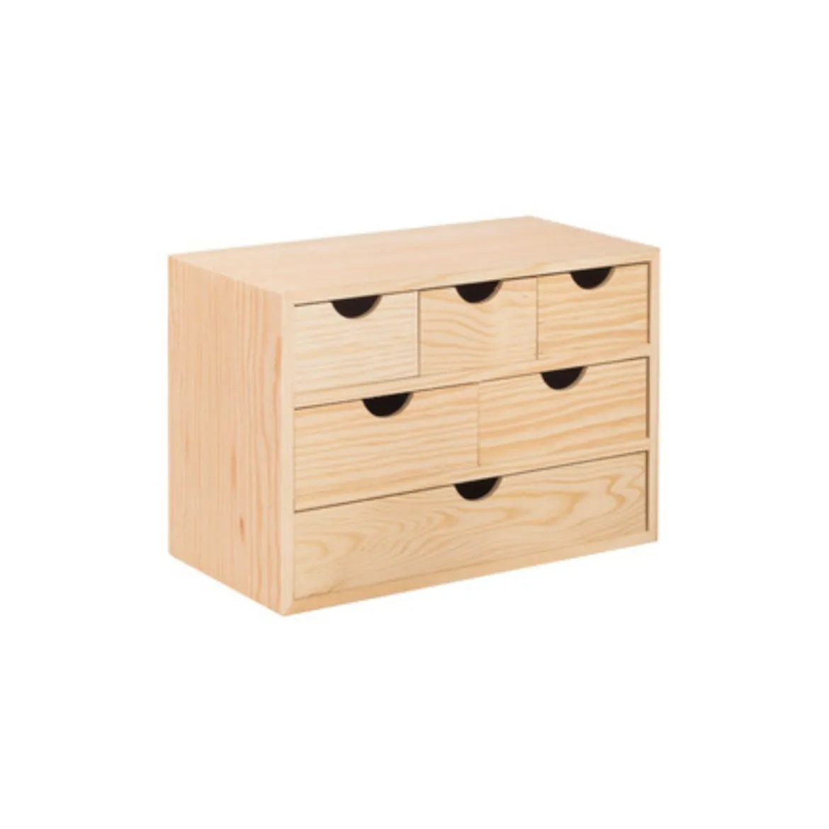 Cassettiera in Legno Mini 6 Cassetti 40X20X28 cm Multiuso