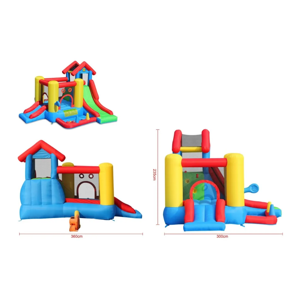 Castello Gonfiabile Gigante Bambini Gioco Scivolo Saltarello Tappeto Elastico
