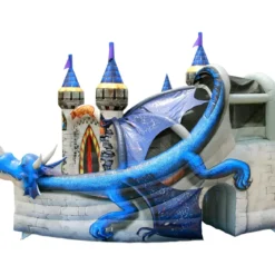 Castello Gonfiabile per Bambini Drago con Scivolo Professionale