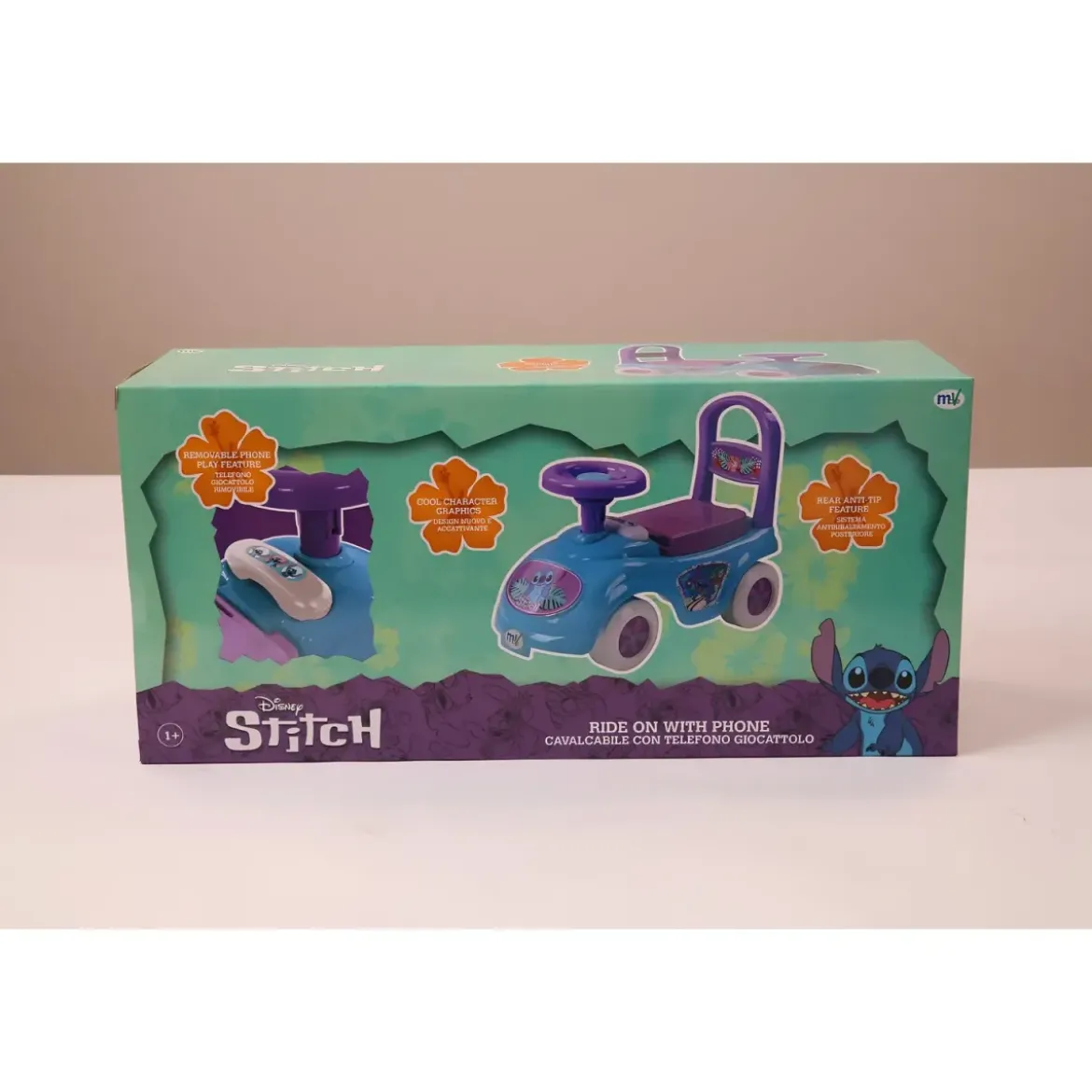 Cavalcabile Bambini Stitch Disney Portaoggetti Telefono Giocattolo