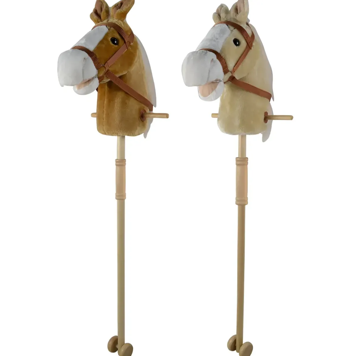 Cavallo Hobby Horse per Bambini Marrone con Asta Smontabile e Suoni