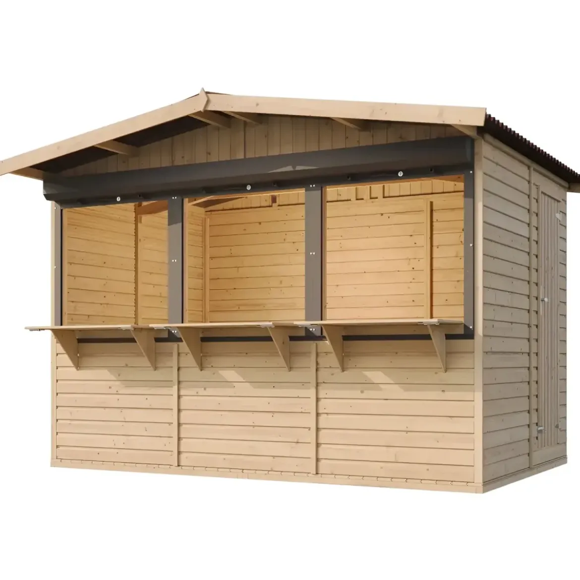 Chiosco in Legno 3x2 m Mercatini Fiere Bar a Pannelli in Pino Nordico