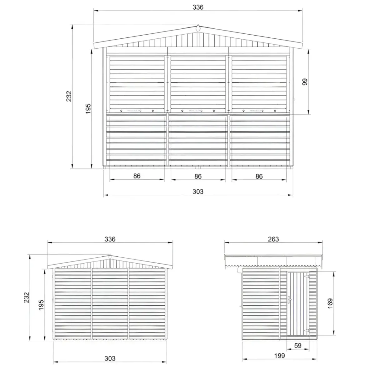 Chiosco in Legno 3x2 m Mercatini Fiere Bar a Pannelli in Pino Nordico