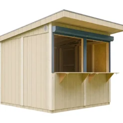 Chiosco in Legno 2x2 m Rosso a Pannelli LP SmartSide Fiere Mercatini