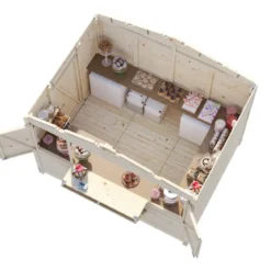 Chiosco Pieghevole in Legno 298x228x245 cm con Pavimento per Eventi