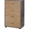 Como Cassettiera Nero Noce 4 Cassetti da Ufficio Camera Documenti Legno