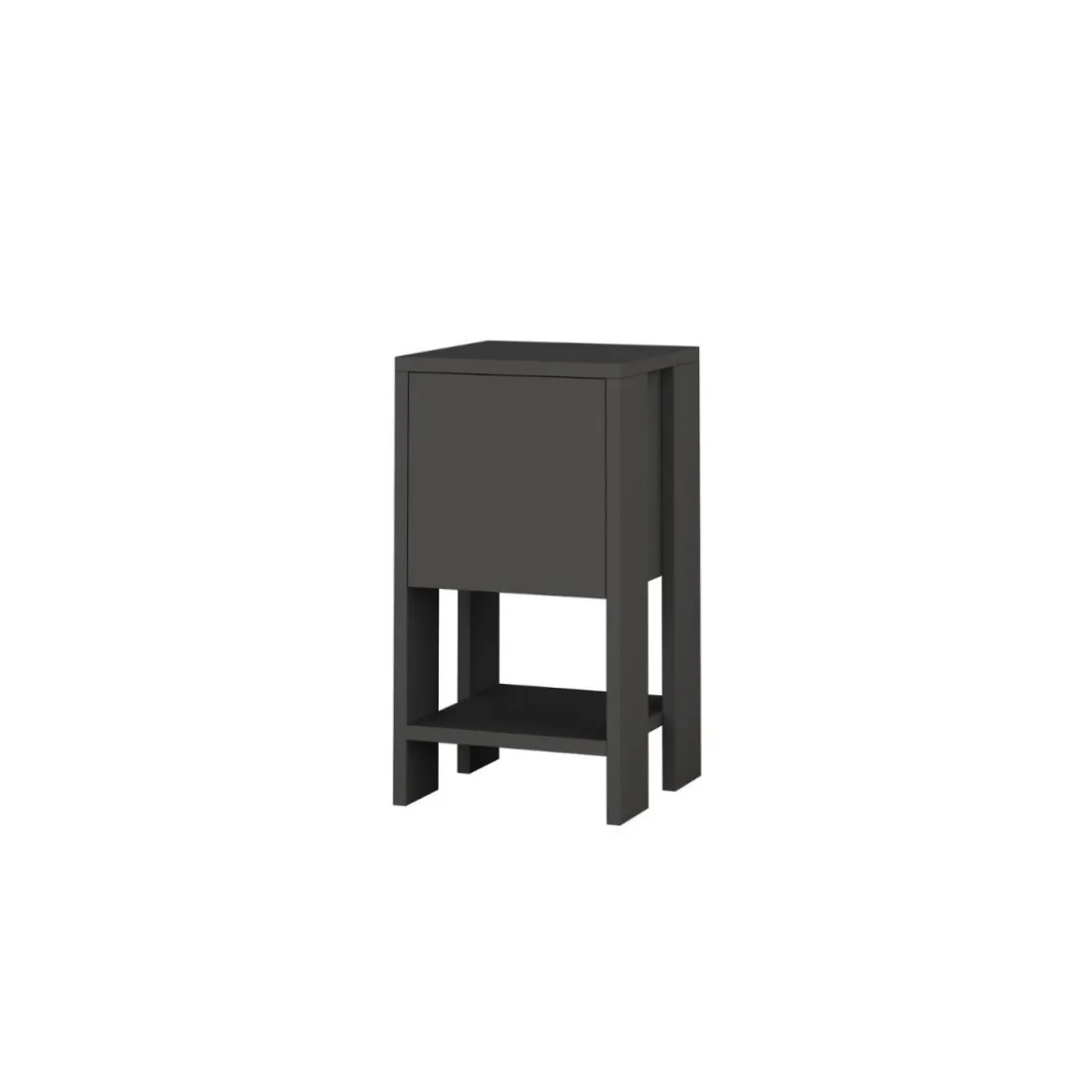Comodino Antracite con Anta a Ribalta 30x30x55