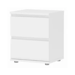 Comodino 40 Bianco 2 Cassetti Design Camera da Letto Moderno Cameretta Bambini