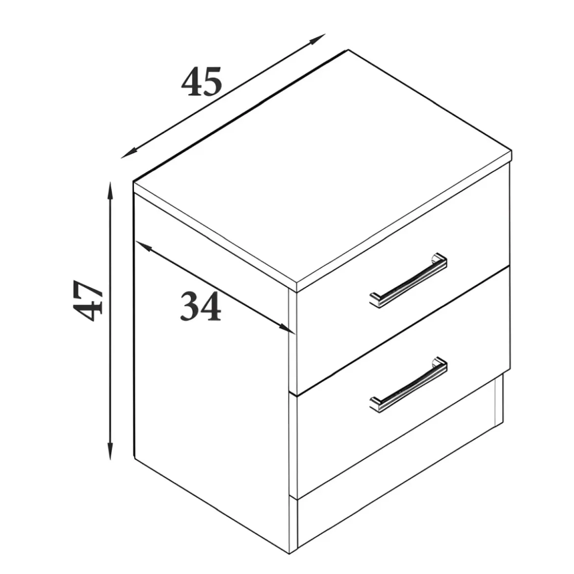 Comodino 2 Cassetti Rovere per Camera da Letto Moderno Salvaspazio