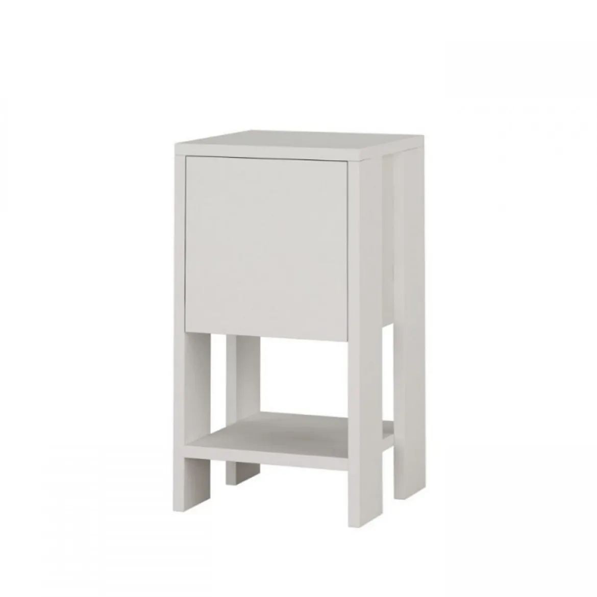 Comodino con Anta a Ribalta e Ripiano Bianco per Camera da Letto
