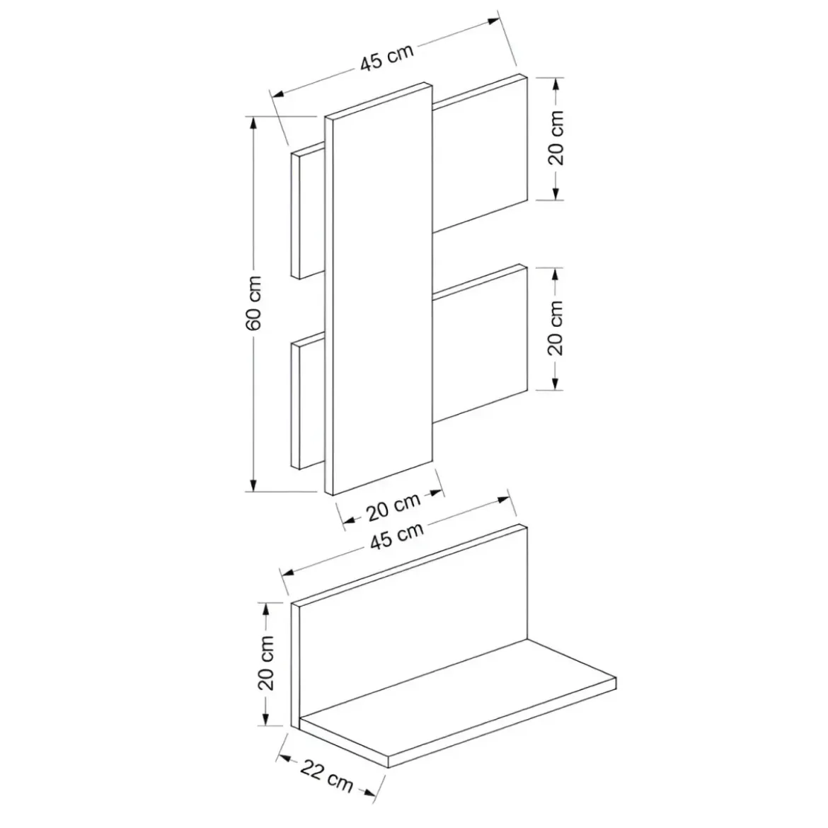 Composizione di Mensole Eleganti Scaffale a Muro con Ripiano da Ingresso